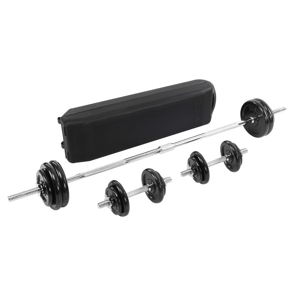 Набір гантелей зі штангою 3в1 у пластиковому кейсі 50 кг Zelart 9641 Київ - фото 1