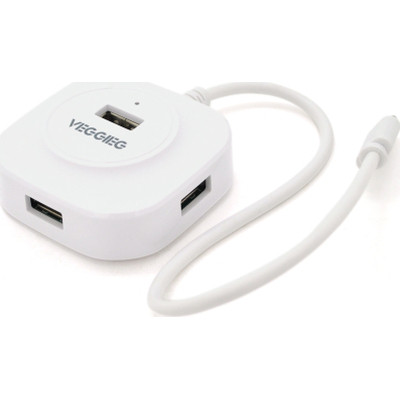 Концентратор VEGGIEG USB-C 4xUSB 2.0 0.2m white (YT-TC-V-C242) Вінниця - фото 1