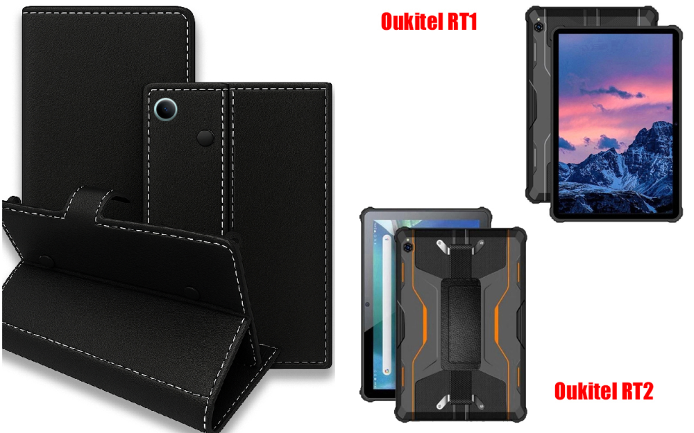 Книжка-трансформер для планшета Oukitel Rt1, Oukitel Rt2, колір Black Київ - фото 1