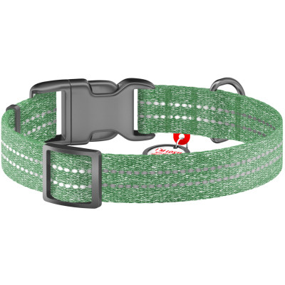 Ошейник для животных WAUDOG Re-cotton с QR паспортом светоотражающий Ш 25 мм Д 33-49 см зеленый (029218) Винница - изображение 2