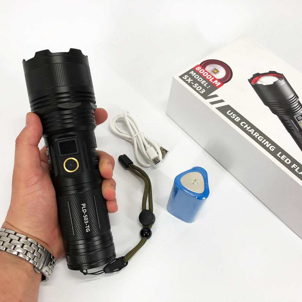 Пилозахищений ліхтар PLD-503-TG, Потужний світлодіодний кишеньковий ліхтарик, Ліхтарик police оригінал ZN-71 Львів - фото 11