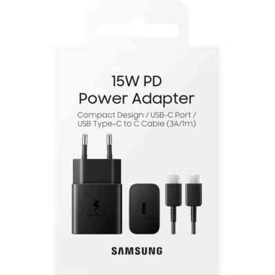 Зарядний пристрій Samsung USB-С 15W Black + Cable USB-C 1m (EP-T1510XBEGEU) Вінниця