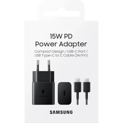Зарядний пристрій Samsung USB-С 15W Black + Cable USB-C 1m (EP-T1510XBEGEU) Вінниця - фото 5