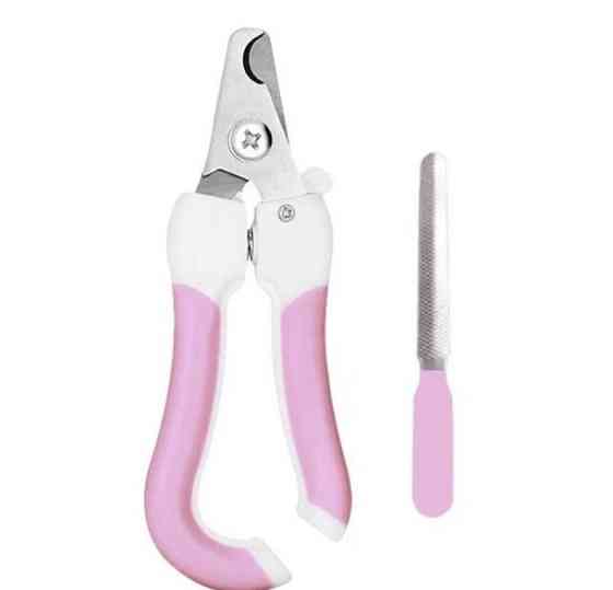 Кусачки для стрижки когтей у кошек и собак в комплекте с пилочкой - размер кус 14,5*6,5см, розовый Киев