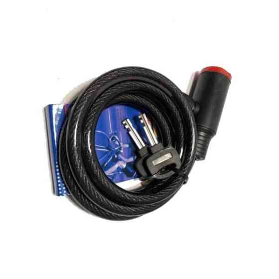 Замок на колесо (трос 1500*1 см) (с ключом) (черный) Мукачево