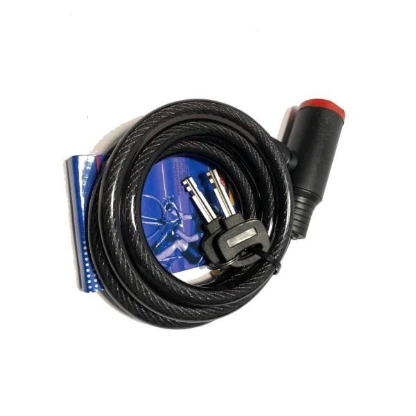 Замок на колесо (трос 1500*1 см) (с ключом) (черный) Мукачево - изображение 2