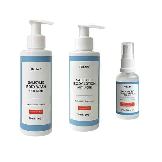 Комплекс потрійного удару проти акне на тілі з саліциловою кислотою Triple-Action Body Acne Control Complex with Salicylic Acid Hillary Вінниця