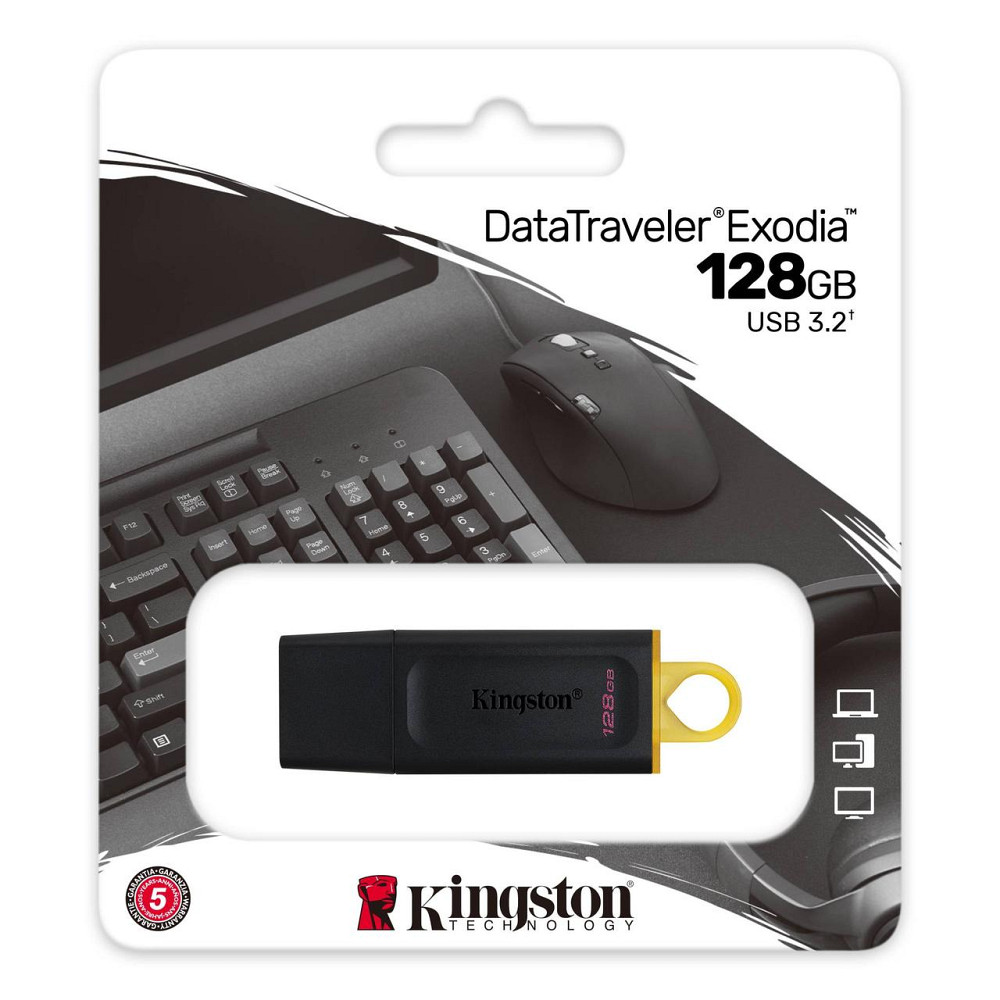 Флешка Kingston 128GB USB 3.2 Exodia Чорна/Жовта Київ - фото 2