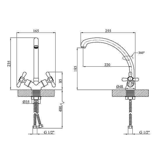 Змішувач для кухні Kroner KRP Royce - C032 Київ