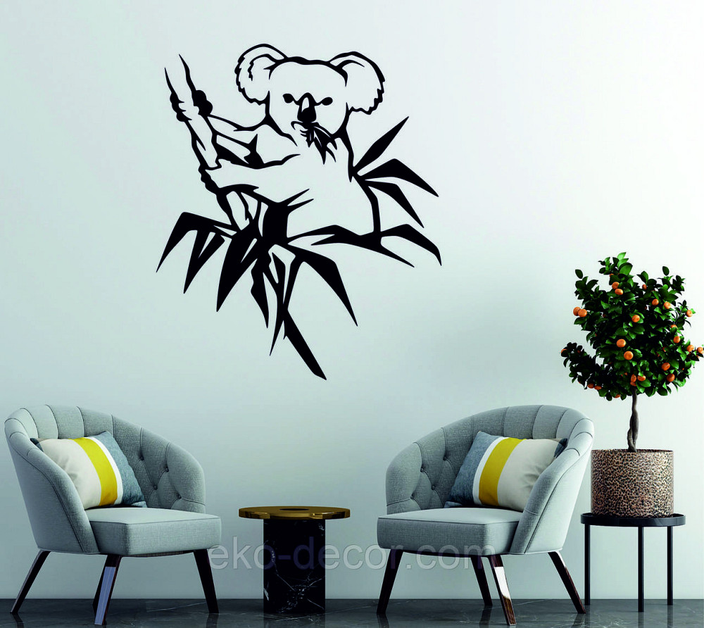 Декоративное настенное Панно «Коала»  Декор на стену 110*94 см, Черный Киев - изображение 2