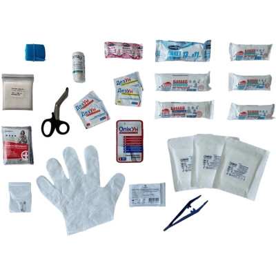 Автомобільна аптечка Poputchik -1 (АМА-1) згідно ДСТУ 3961-2000 футляр м&apos;який червоний 19х8 (02-021-М) Вінниця - фото 2