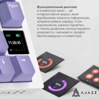 Клавиатура Ajazz AK820 Pro Gift Switch Purple RGB USB/Wireless/Bluetooth UA Purple (AK820PRO-G-PWB) Винница