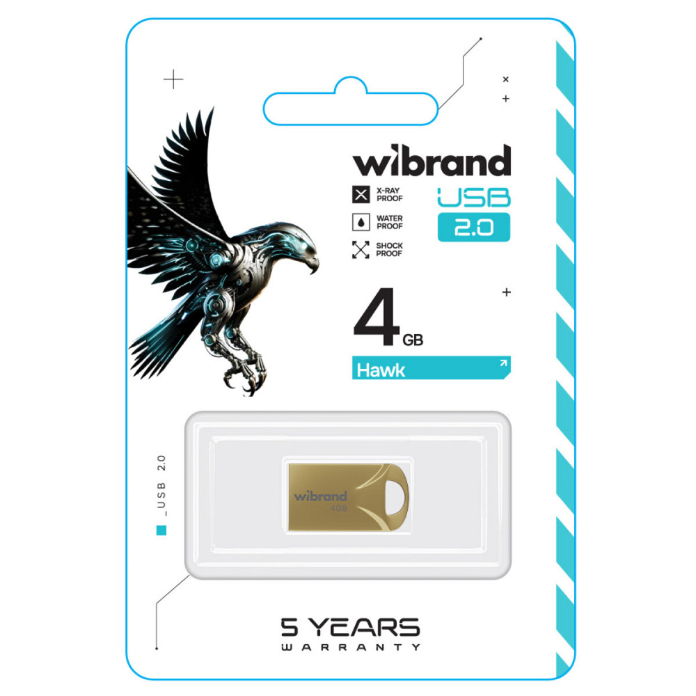 Flash Wibrand USB 2.0 Hawk 4Gb Gold (WI2.0/HA4M1G) Київ - фото 2