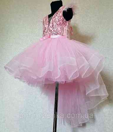 Дитяча сукня видовжене ззаду рожева 116-128 Кривий Ріг