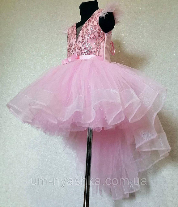 Дитяча сукня видовжене ззаду рожева 116-128 Кривий Ріг - фото 1