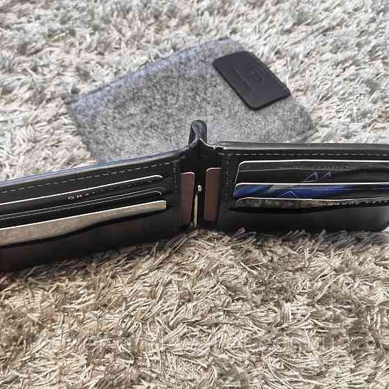 Шкіряний гаманець затискач для купюр та карток з монетницею Grande Pelle Onda Київ