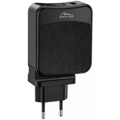 Зарядний пристрій Media-Tech 2xUSB-C PD 65W USB QC 3.0 black (MT6252) Вінниця