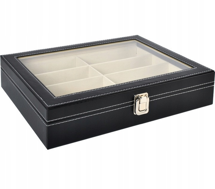 Шкатулка - органайзер для зберігання окулярів 8 відділень Soulima (8512) Black Нововолинськ - фото 3