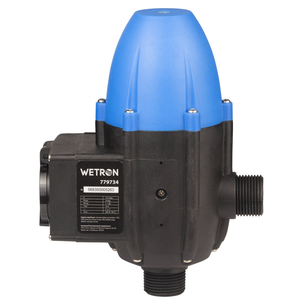 Контролер тиску електронний 1.1кВт Ø1" рег. тиск вкл 1.5-3.0 бар + розетка і вилка WETRON (779734) Рівне - фото 6