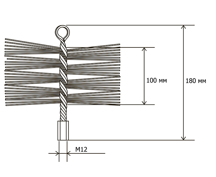 Щетка для чистки дымохода Savent 250 мм Киев - изображение 8