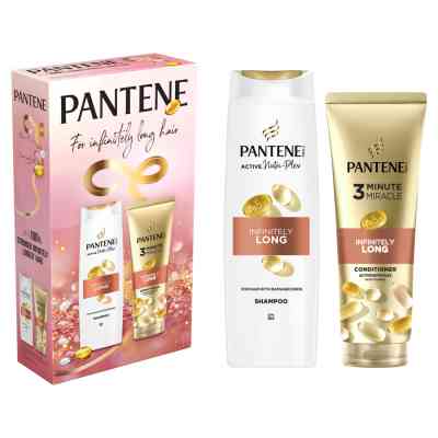 Набір косметики Pantene Pro-V Infinitely Long Шампунь 400 мл + Бальзам-ополіскувач 220 мл (8700216614870) Вінниця