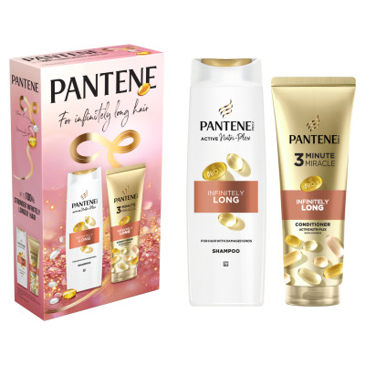 Набір косметики Pantene Pro-V Infinitely Long Шампунь 400 мл + Бальзам-ополіскувач 220 мл (8700216614870) Вінниця - фото 1