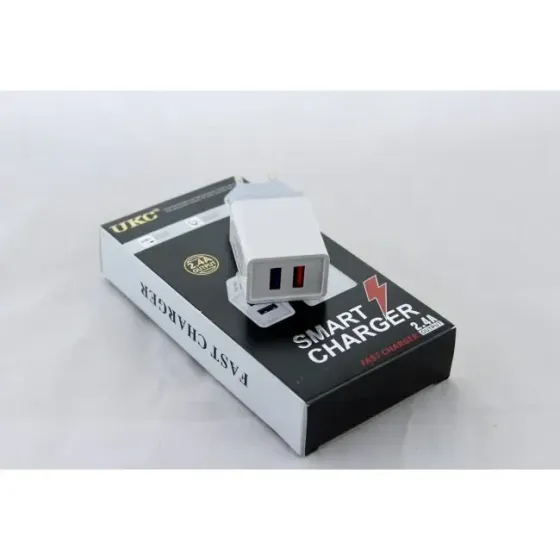 Мережевий адаптер AR-001 Fast Charge 18W з 2 USB-портами, швидка та безпечна зарядка, білий Одеса