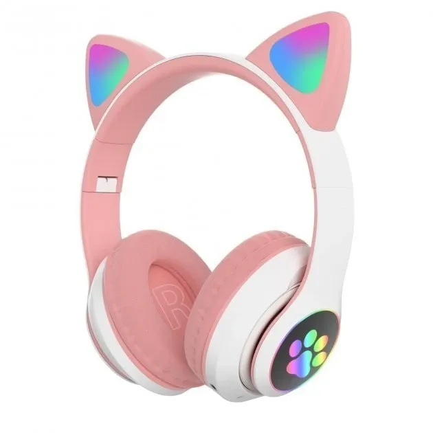 Беспроводные наушники Cat STN-28 с кошачьими ушками, Bluetooth 5.0, LED, микрофон, FM-радио, microSD, AUX, Hi-Fi Киев - изображение 2