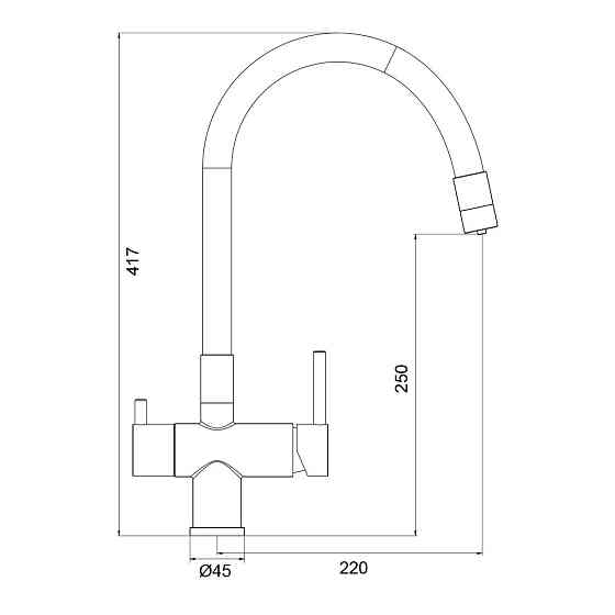 Смеситель для кухни с подключением к фильтру GAPPO G4398-39 гибкий излив, графит/черный Киев