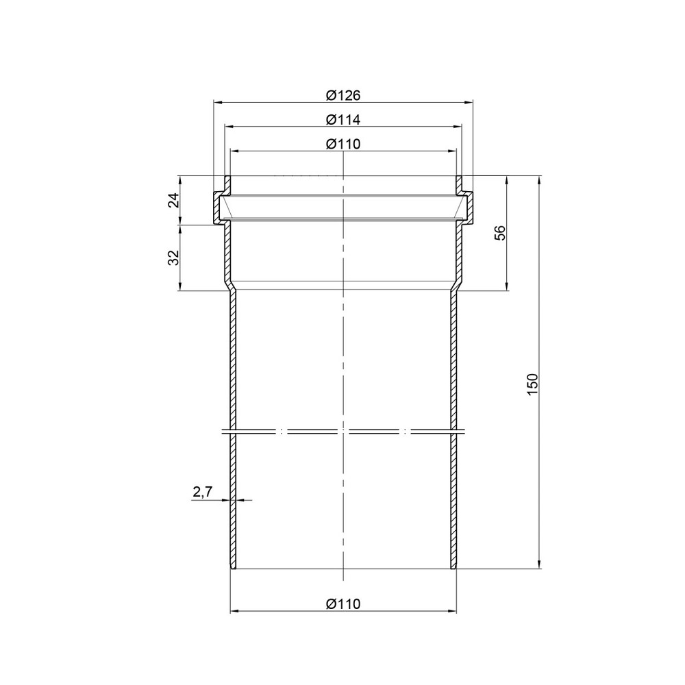 Труба PPR каналізаційна TA Sewage 110х2,7, 0,15 м Київ - фото 2