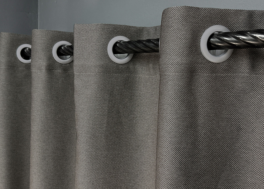 Комплект готовых штор на люверсах VR-Textil Рогожка TERRA LUXE № 1856ш Темно-серый 150х270 см 2 шт (37-0302) Киев - изображение 6