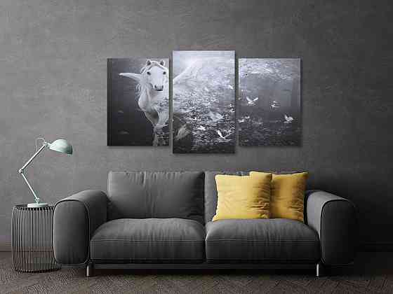 Модульна картина у вітальню/ спальню Кінь  Art-578_3 Київ