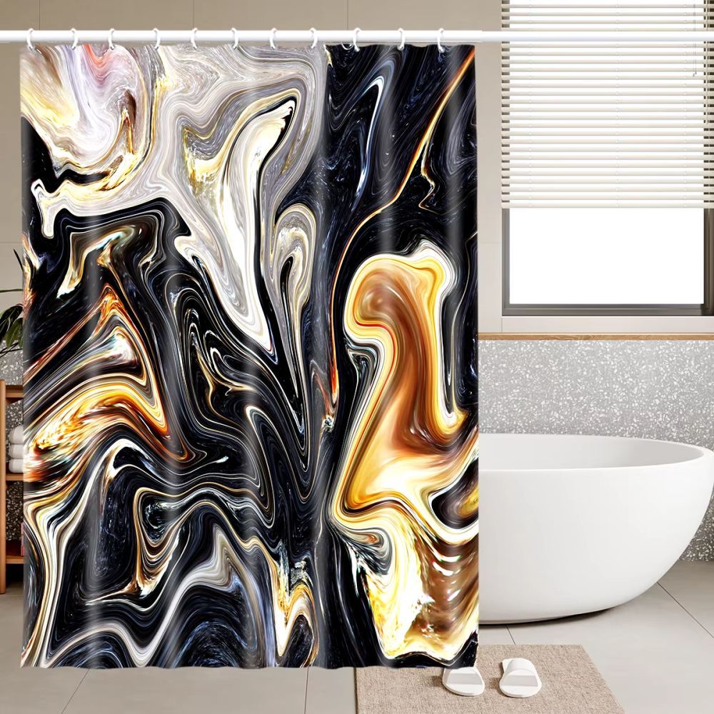 Шторка для душа и ванной комнаты с водоотталкивающим покрытием, цвет черный 3D-принт Каменец-Подольский - изображение 1