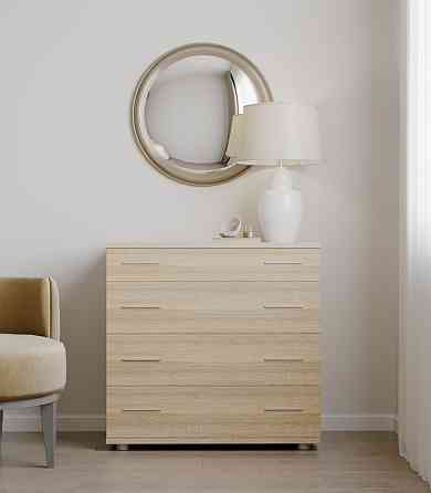 Маленький комод Эверест на 4 ящика К-1 80х45х73 дуб сонома (телескопы) (DTM-2445) Днепр