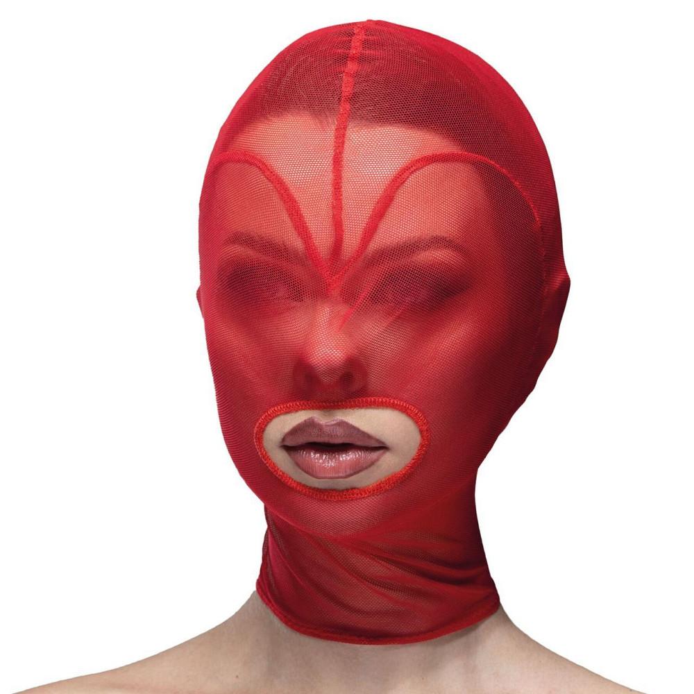 Маска серце сітка з відкритим ротом Feral Feelings - Hearts Mask Red/Red Sex Aura Київ - фото 1