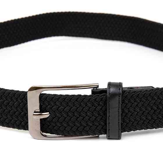 Текстильный мужской ремень классика Vintage 20525 Черный Киев