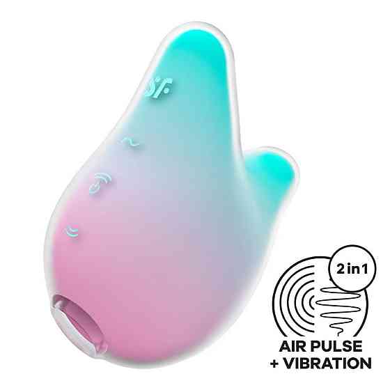 Вакуумный клиторальный стимулятор с вибрацией Satisfyer Mermaid Vibes Mint/Pink, 2 мотора Sex Aura Киев