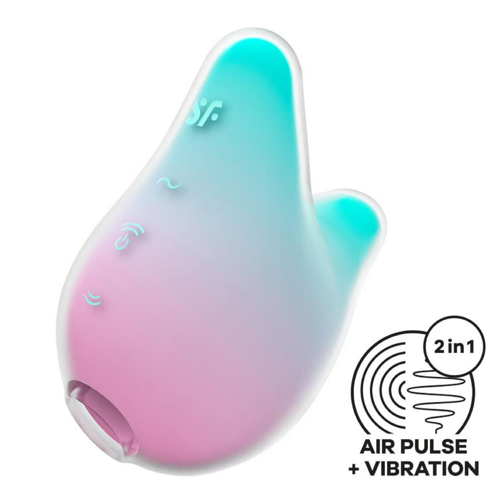 Вакуумный клиторальный стимулятор с вибрацией Satisfyer Mermaid Vibes Mint/Pink, 2 мотора Sex Aura Киев - изображение 1
