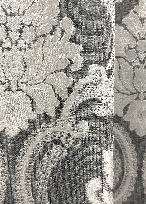 Комплект готовых штор VR-Textil Лен Корона Мария № 1266ш Графитовый с светло-бежевым 130х270 см 2 шт (39-0032) Киев - изображение 8