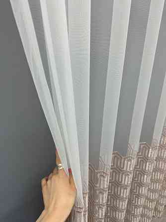 Тюль фатин з вишивкою колір білий з пудровим 1506т Київ