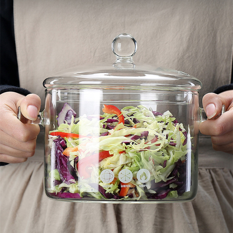 EB-19005 Стеклянная кастрюля с крышкой 1,3л-3 лтр, жаропрочное боросиликатное стекло, для всех плит Одесса - изображение 3