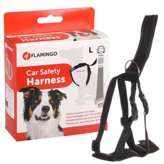 Flamingo Car Safety Harness ФЛАМІНГО СЕФТІ ХАРНЕСС шлея в автомобіль для собак Київ
