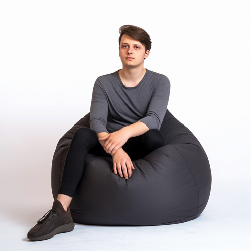 Кресло-груша Хатка Черная Большая 90х130 Киев