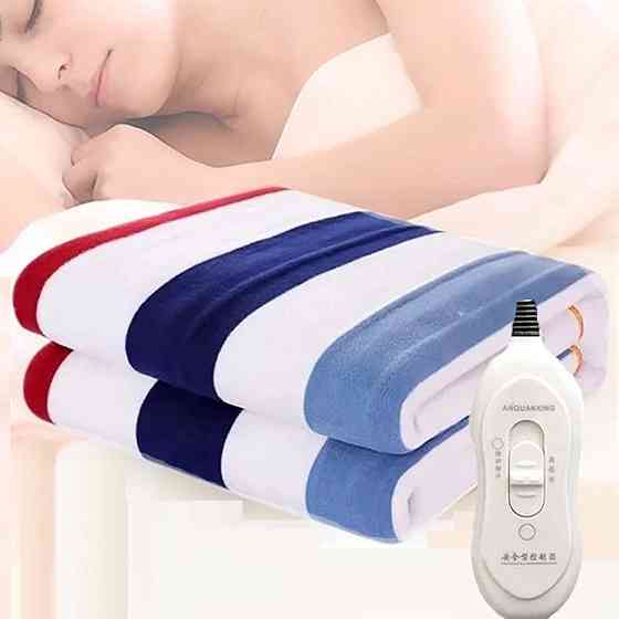 Электропростынь односпальная YASAM 150x120 см, Разноцветная полоска / Мягкая электропростыня с подогревом Киев