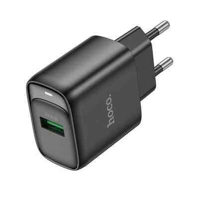 Мережевий зарядний пристрій Hoco C140A Smart single port QC3.0 charger(EU) Black (6942007627788) Київ