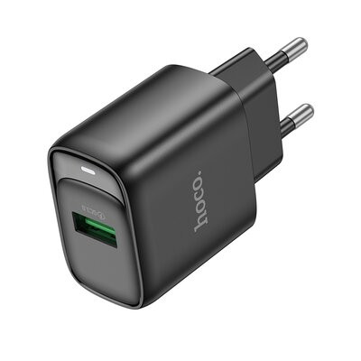 Мережевий зарядний пристрій Hoco C140A Smart single port QC3.0 charger(EU) Black (6942007627788) Киев - изображение 3