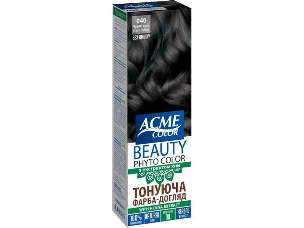 Фарба догляд Тонуюча (без аміаку) Beauty Phyto Color №040 65г Чорна кава ТМ ACME COLOR Київ - фото 1