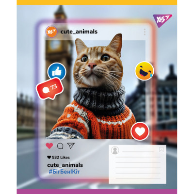 Зошит Yes Cute animals А5 24 аркушів лінія (767730) Вінниця - фото 4