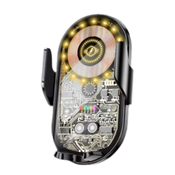 Автотримач для телефона з вбудованим акумулятором і бездротовою зарядкою 15W C13, Type-C, чорний Кам'янець-Подільський