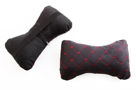 Подушка подголовника алькантара черный/красная нить (2 шт.) Винница
